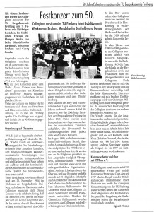 Festkonzert 50 Jahre CM 07.02.1999 Ak. Report  Nr.8-9