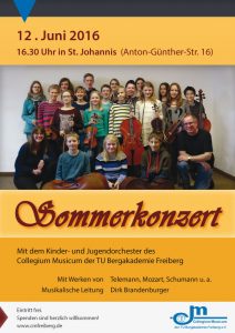 Sommerkonzert des Kinder- und Jugendorchesters am 12. Juni 2016 in St. Johannis, Freiberg